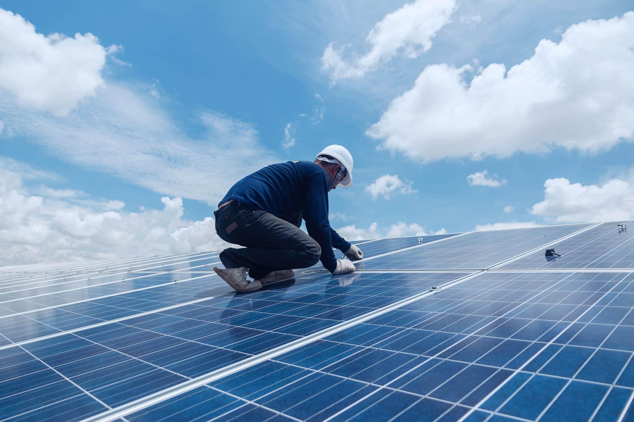 Solar panel installation, sustainability in construction