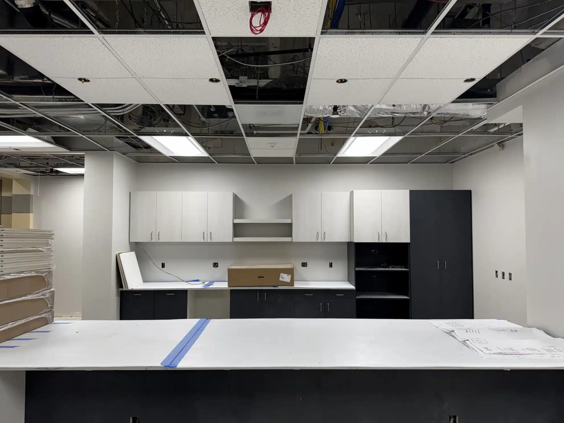 Interior of commercial space being remodeled