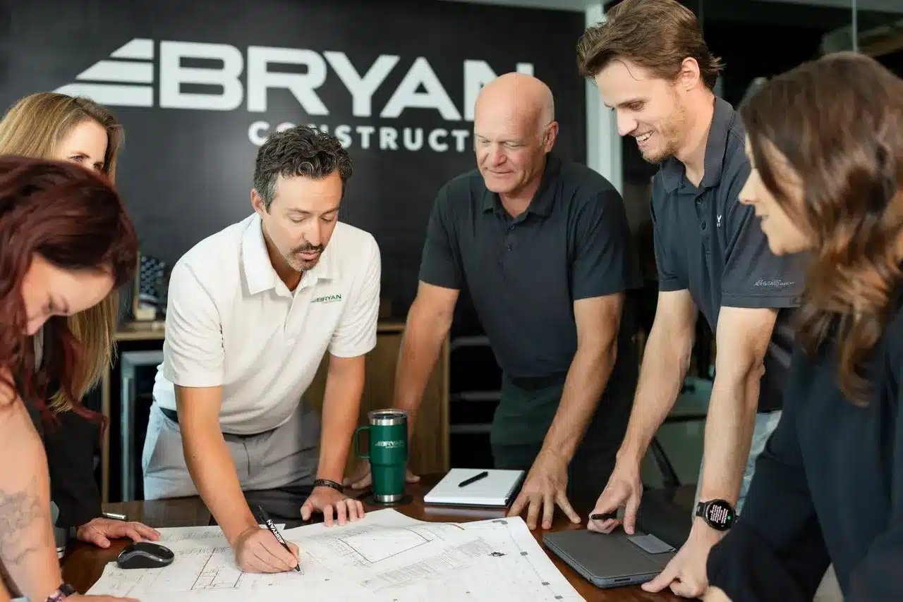 Bryan Construction team working together in the office